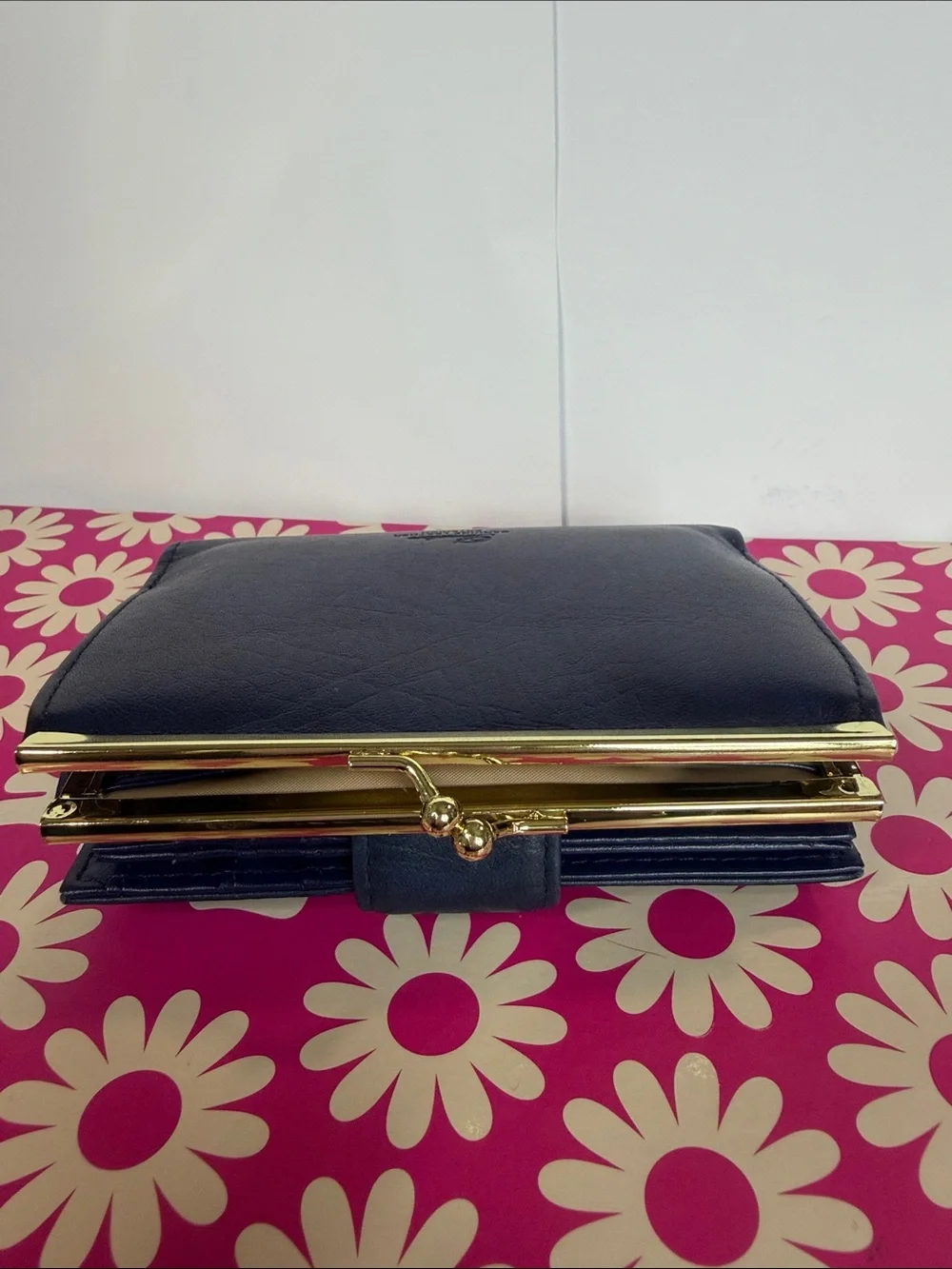 Buxton Navy Faux‎ Leather Snap-Closure Wallet